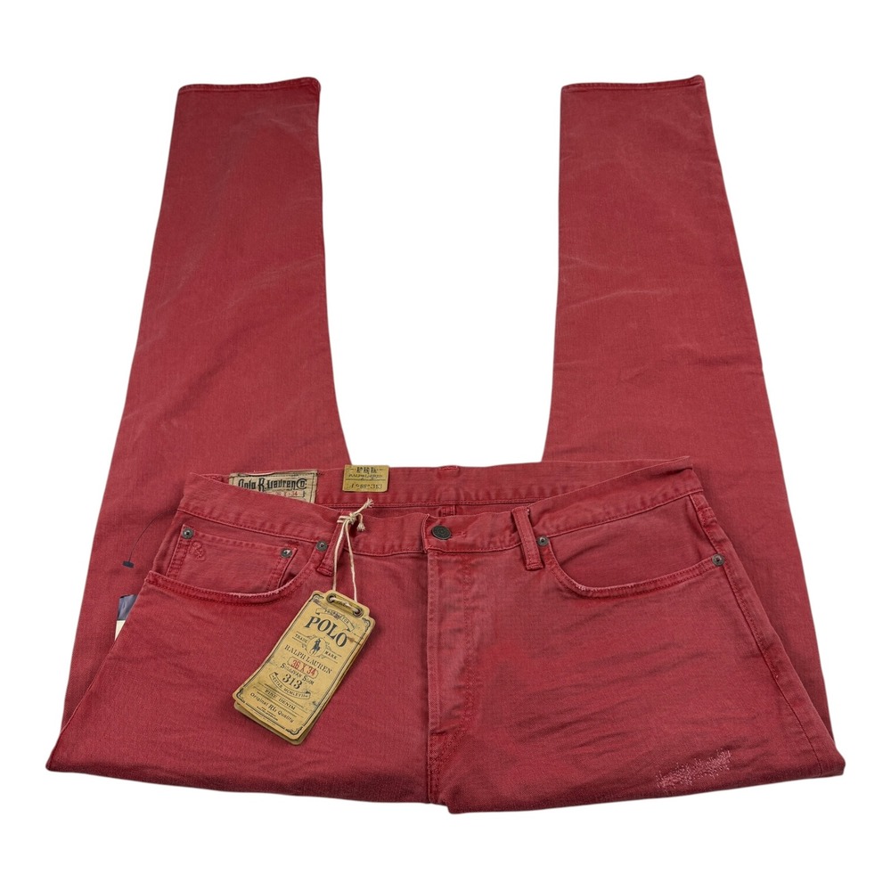 Polo Ralph Lauren Sullivan Slim 313 Red Jeans Mens 36x34 New With Tags